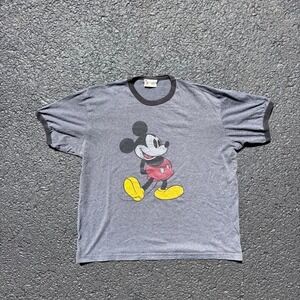 Vintage 90's Mickey Mouse Disney parks ringer t-shirt